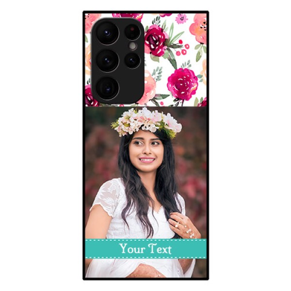 Galaxy S22 Ultra 5G Custom Glass Phone Case - Watercolor Floral Design