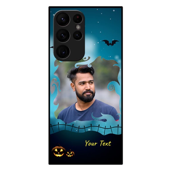 Galaxy S22 Ultra 5G Custom Glass Phone Case - Halloween frame design