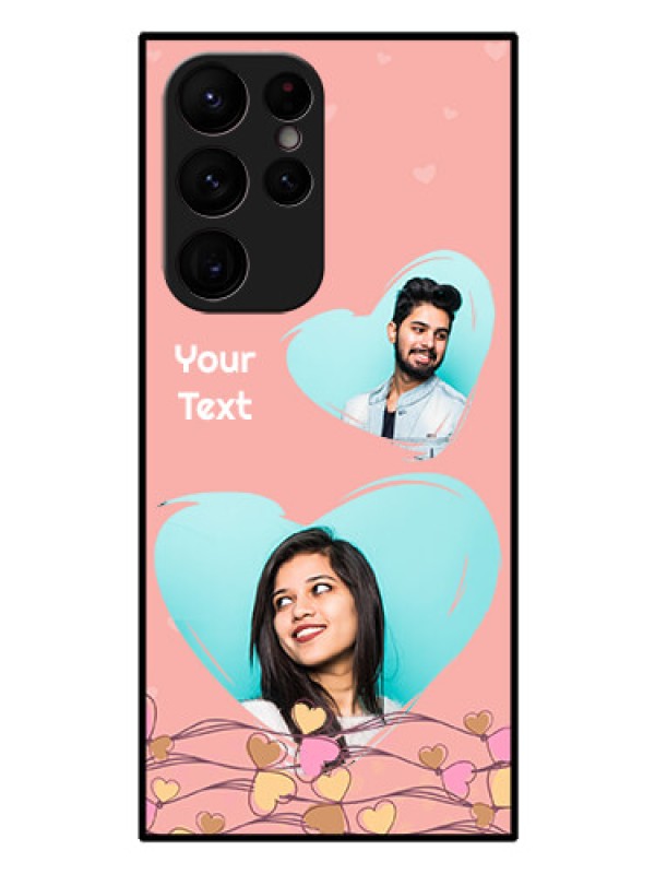 Custom Galaxy S22 Ultra 5G Custom Glass Mobile Case - Love Doodle Design