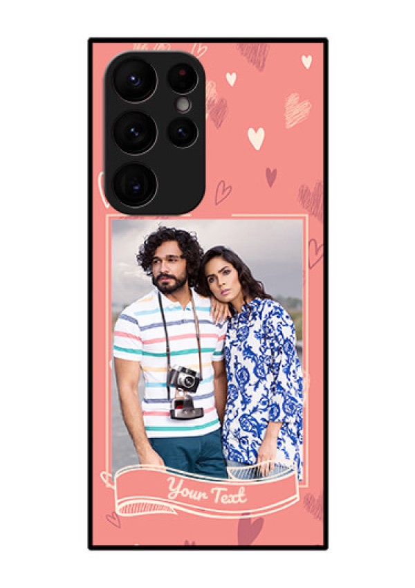 Galaxy S22 Ultra 5G Custom Glass Phone Case - Love doodle art Design