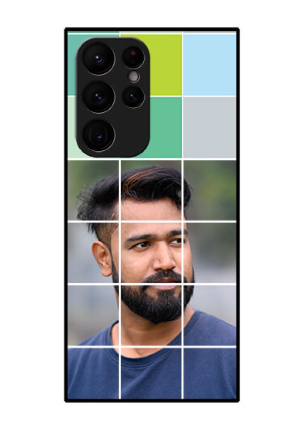 Galaxy S22 Ultra 5G Photo Printing on Glass Case - with white box pattern