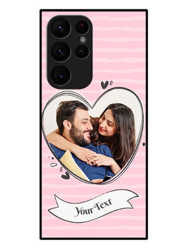 Custom Galaxy S22 Ultra 5G Custom Glass Phone Case - Vintage Heart Design