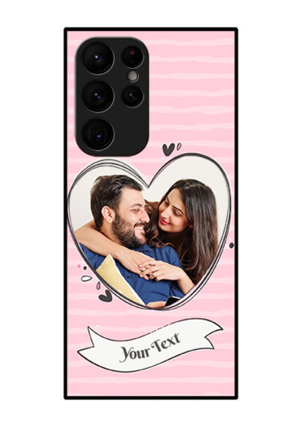 Galaxy S22 Ultra 5G Custom Glass Phone Case - Vintage Heart Design