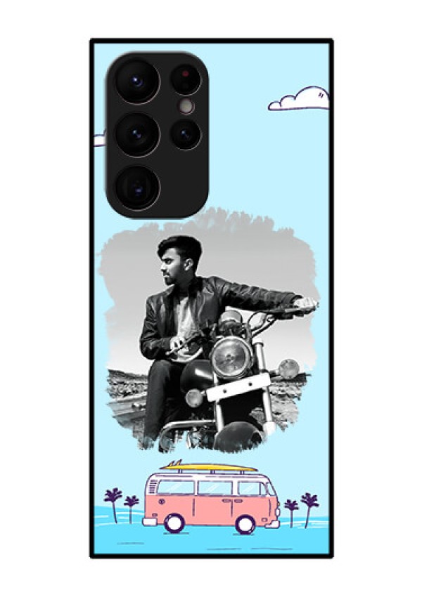Galaxy S22 Ultra 5G Photo Printing on Glass Case - Travel & Adventure Design