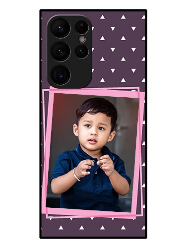 Custom Galaxy S22 Ultra 5G Custom Glass Mobile Case - Triangle Pattern Dotted Design