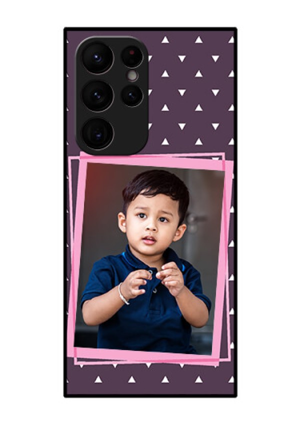 Galaxy S22 Ultra 5G Custom Glass Mobile Case - Triangle Pattern Dotted Design