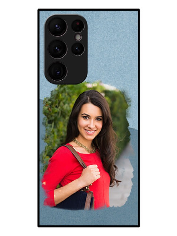 Custom Galaxy S22 Ultra 5G Custom Glass Mobile Case - Grunge Line Art Design