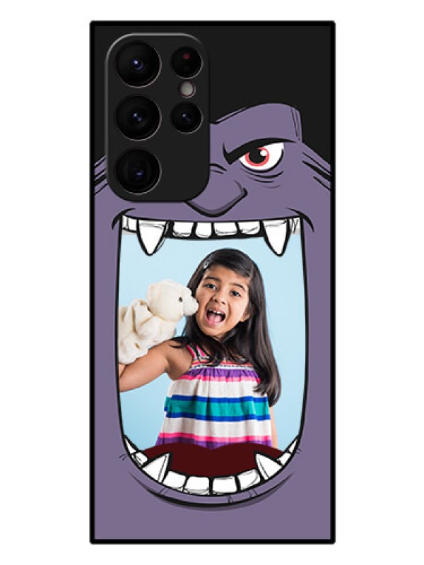 Custom Galaxy S22 Ultra 5G Custom Glass Phone Case - Angry Monster Design