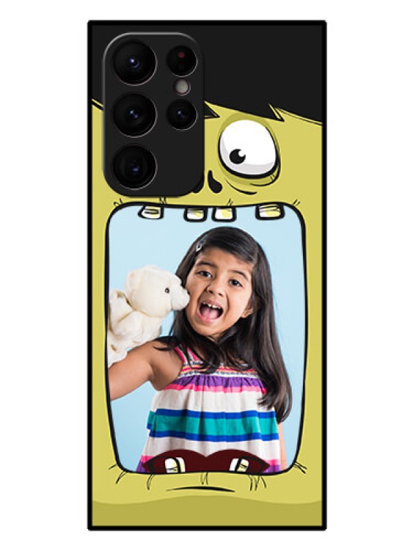 Custom Galaxy S22 Ultra 5G Personalized Glass Phone Case - Cartoon monster back case Design