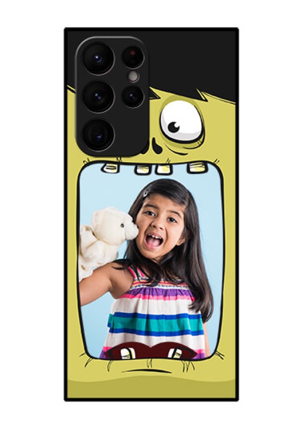 Galaxy S22 Ultra 5G Personalized Glass Phone Case - Cartoon monster back case Design