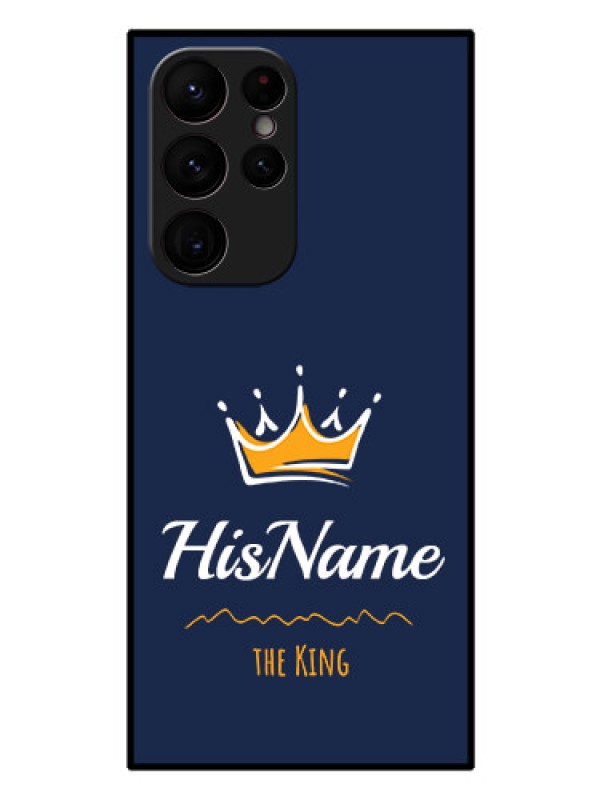 Custom Galaxy S22 Ultra 5G Glass Phone Case King with Name