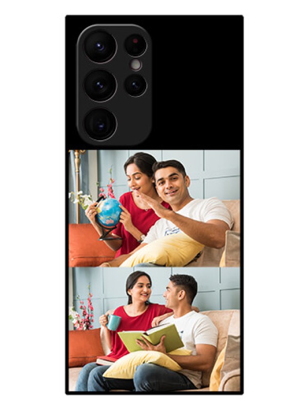 Custom Galaxy S22 Ultra 5G 2 Images on Glass Phone Cover