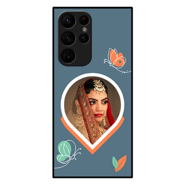Galaxy S22 Ultra 5G Custom Glass Mobile Case - Droplet Butterflies Design Galaxy S22 Ultra 5G Custom Glass Mobile Case - Droplet Butterflies Design