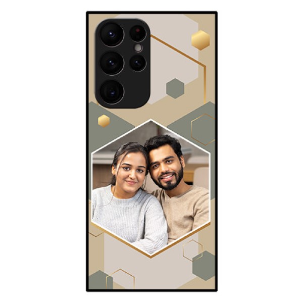 Galaxy S22 Ultra 5G Photo Printing on Glass Case - Stylish Hexagon Pattern Design Galaxy S22 Ultra 5G Photo Printing on Glass Case - Stylish Hexagon Pattern Design