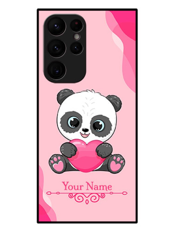 Custom Galaxy S22 Ultra 5G Custom Glass Mobile Case - Cute Panda Design
