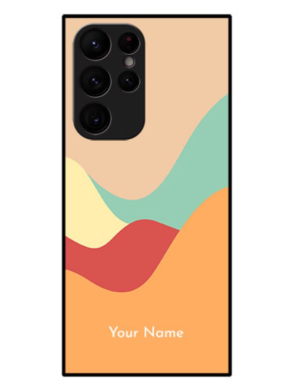 Custom Galaxy S22 Ultra 5G Personalized Glass Phone Case - Ocean Waves Multi-colour Design