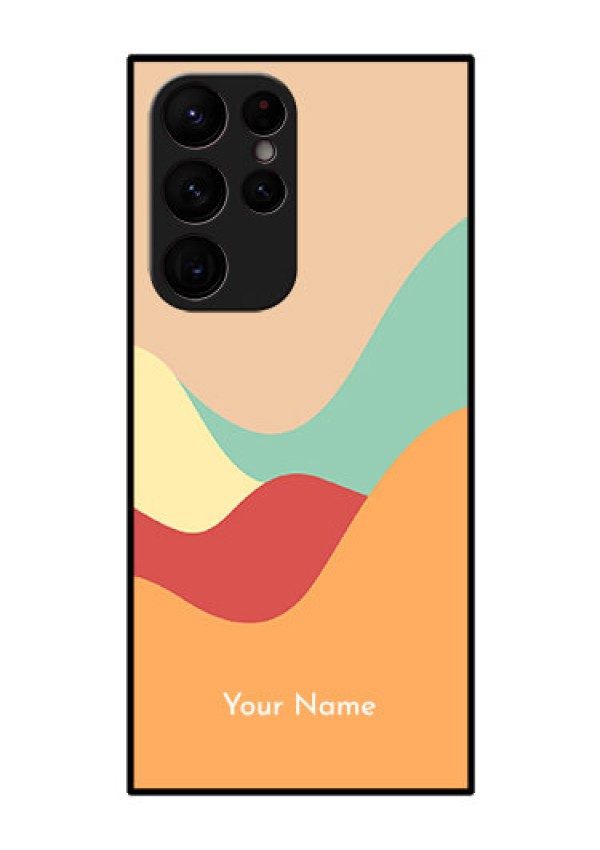 Galaxy S22 Ultra 5G Personalized Glass Phone Case - Ocean Waves Multi-colour Design