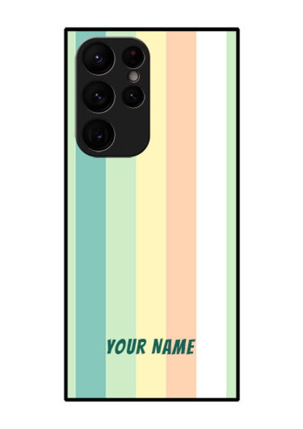 Galaxy S22 Ultra 5G Photo Printing on Glass Case - Multi-colour Stripes Design