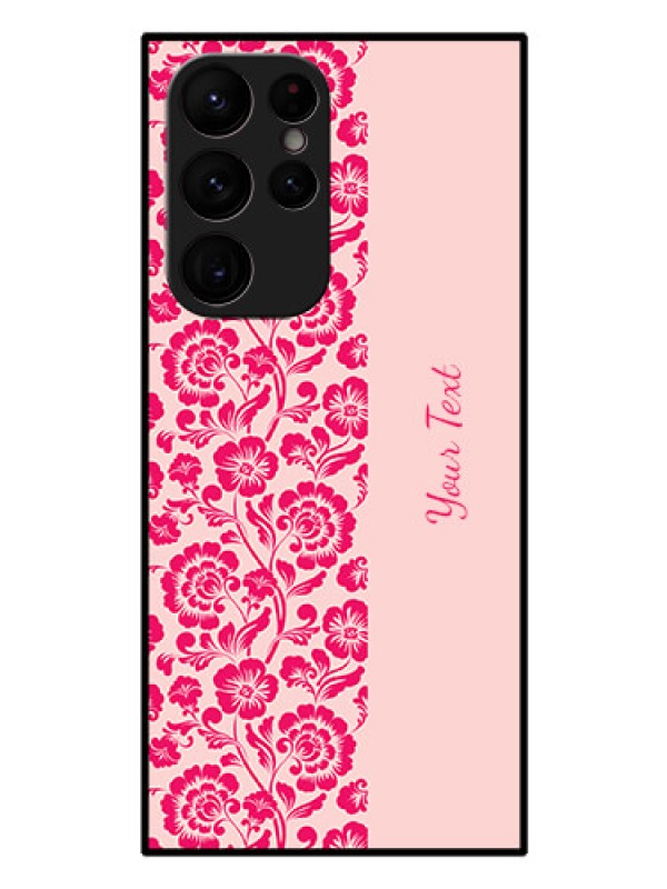 Custom Galaxy S22 Ultra 5G Custom Glass Phone Case - Attractive Floral Pattern Design