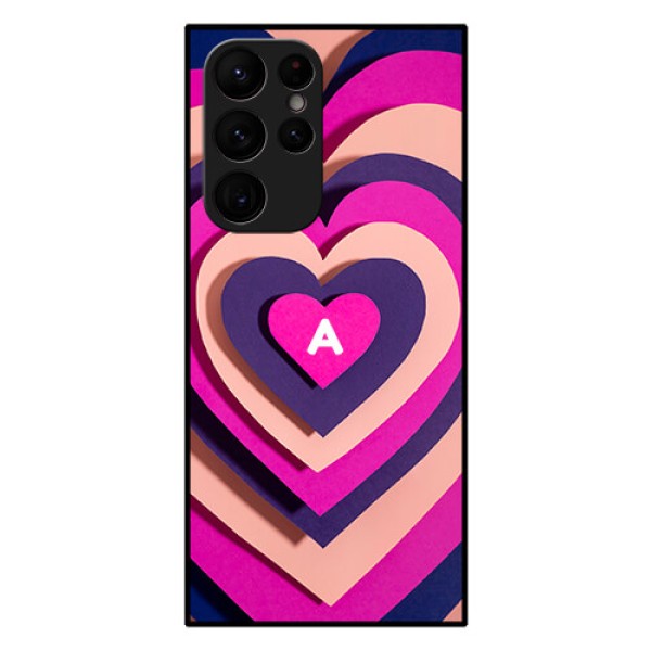 Galaxy S22 Ultra 5G Custom Glass Mobile Case - Cute Heart Pattern Design