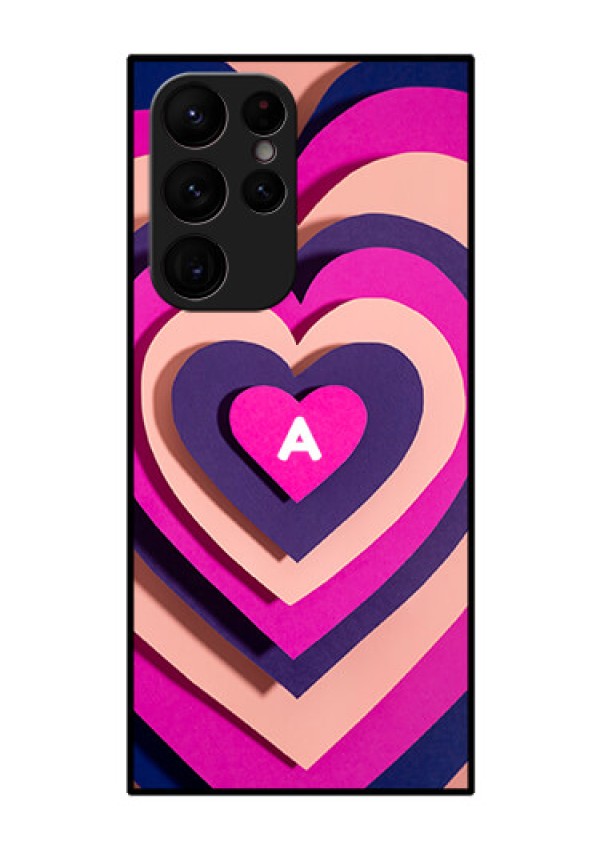 Galaxy S22 Ultra 5G Custom Glass Mobile Case - Cute Heart Pattern Design