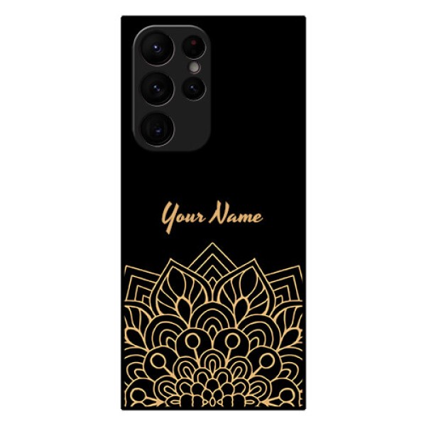 Galaxy S22 Ultra 5G Custom Glass Phone Case - Golden mandala Design