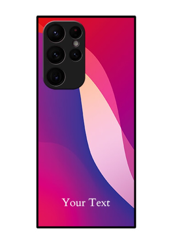 Galaxy S22 Ultra 5G Personalized Glass Phone Case - Digital abstract Overlap Design