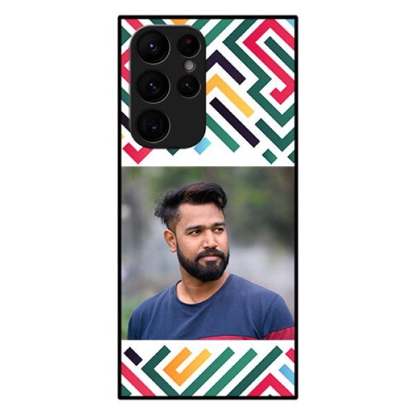 Galaxy S22 Ultra 5G Personalized Glass Phone Case - Colorful Maze Pattern Design Galaxy S22 Ultra 5G Personalized Glass Phone Case - Colorful Maze Pattern Design