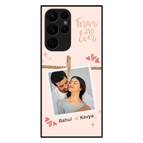 Galaxy S22 Ultra 5G Custom Glass Phone Case - Forever and ever love Design