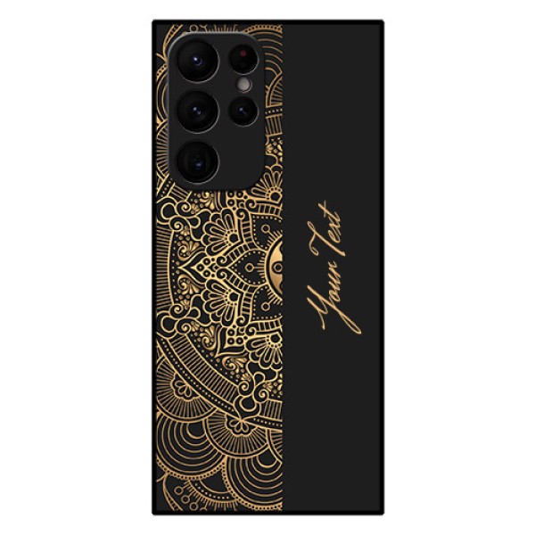 Galaxy S22 Ultra 5G Photo Printing on Glass Case - Mandala art with custom text Design Galaxy S22 Ultra 5G Photo Printing on Glass Case - Mandala art with custom text Design