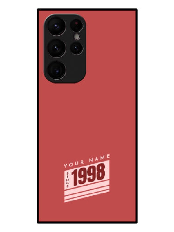 Custom Galaxy S22 Ultra 5G Custom Glass Phone Case - Red custom year of birth Design