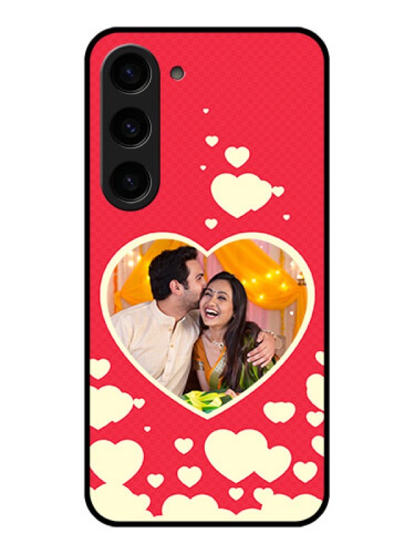Custom Galaxy S23 5G Custom Glass Mobile Case - Love Symbols Phone Cover Design