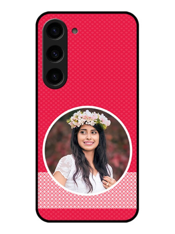 Custom Galaxy S23 5G Personalised Glass Phone Case - Pink Pattern Design