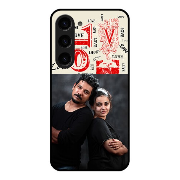 Galaxy S23 5G Photo Printing on Glass Case - Trendy Love Design Case Galaxy S23 5G Photo Printing on Glass Case - Trendy Love Design Case