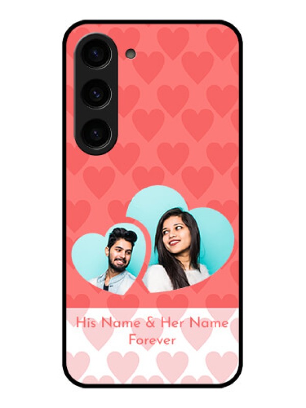 Custom Galaxy S23 5G Personalized Glass Phone Case - Couple Pic Upload Design