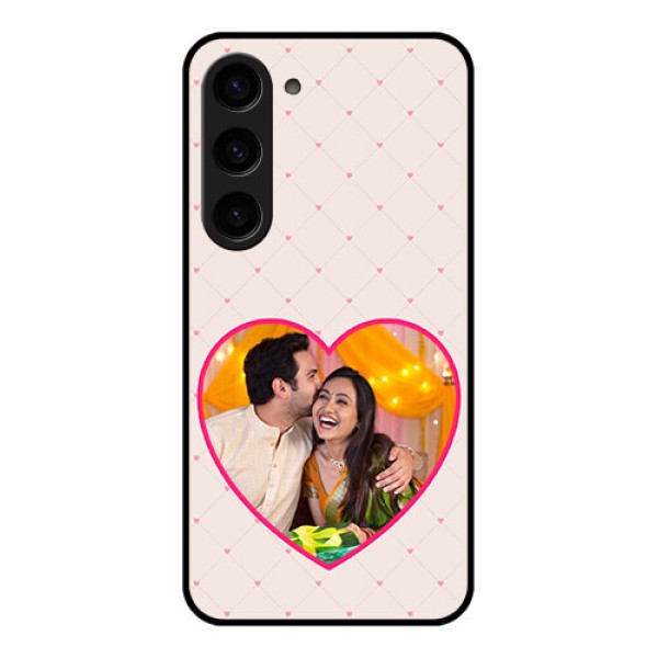 Galaxy S23 5G Custom Glass Mobile Case - Heart Shape Design