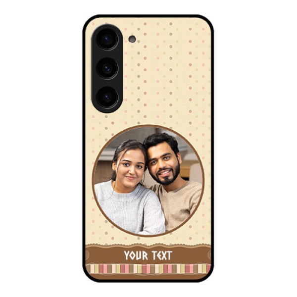 Galaxy S23 5G Custom Glass Mobile Case - Brown Dotted Mobile Case Design Galaxy S23 5G Custom Glass Mobile Case - Brown Dotted Mobile Case Design