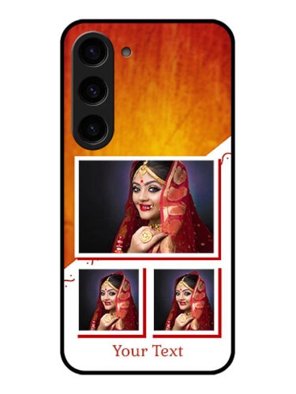 Custom Galaxy S23 5G Custom Glass Phone Case - Wedding Memories Design