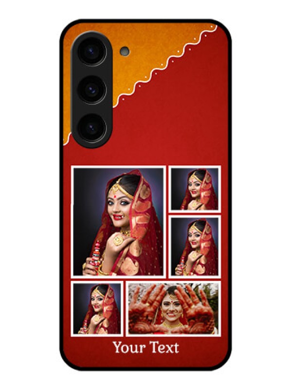Custom Galaxy S23 5G Personalized Glass Phone Case - Wedding Pic Upload Design