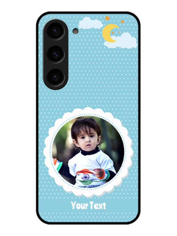 Custom Galaxy S23 5G Personalised Glass Phone Case - Violet Pattern Design