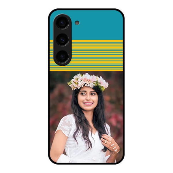 Galaxy S23 5G Custom Glass Phone Case - Yellow & Blue Design