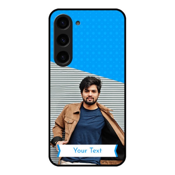 Galaxy S23 5G Photo Printing on Glass Case - Simple Blue Color Design Galaxy S23 5G Photo Printing on Glass Case - Simple Blue Color Design