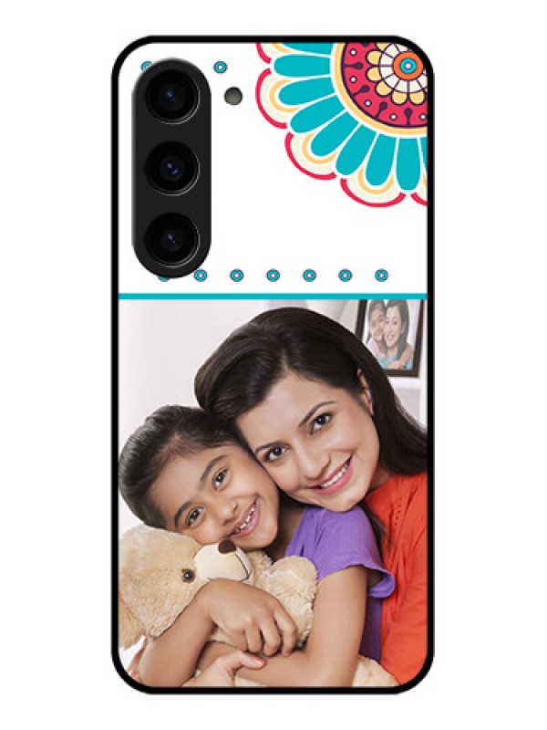 Custom Galaxy S23 5G Custom Glass Phone Case - Flower Design