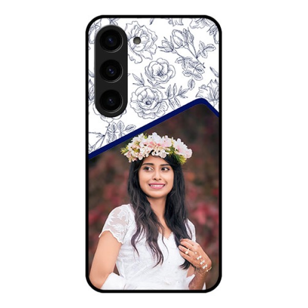 Galaxy S23 5G Personalized Glass Phone Case - Premium Floral Design Galaxy S23 5G Personalized Glass Phone Case - Premium Floral Design