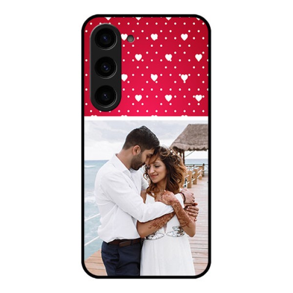 Galaxy S23 5G Photo Printing on Glass Case - Hearts Mobile Case Design Galaxy S23 5G Photo Printing on Glass Case - Hearts Mobile Case Design
