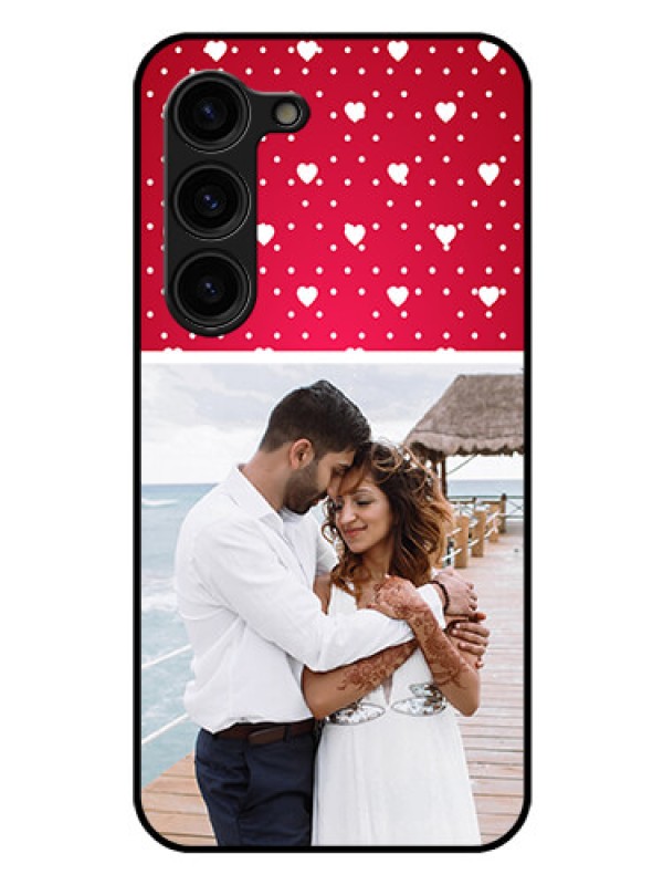 Custom Galaxy S23 5G Photo Printing on Glass Case - Hearts Mobile Case Design