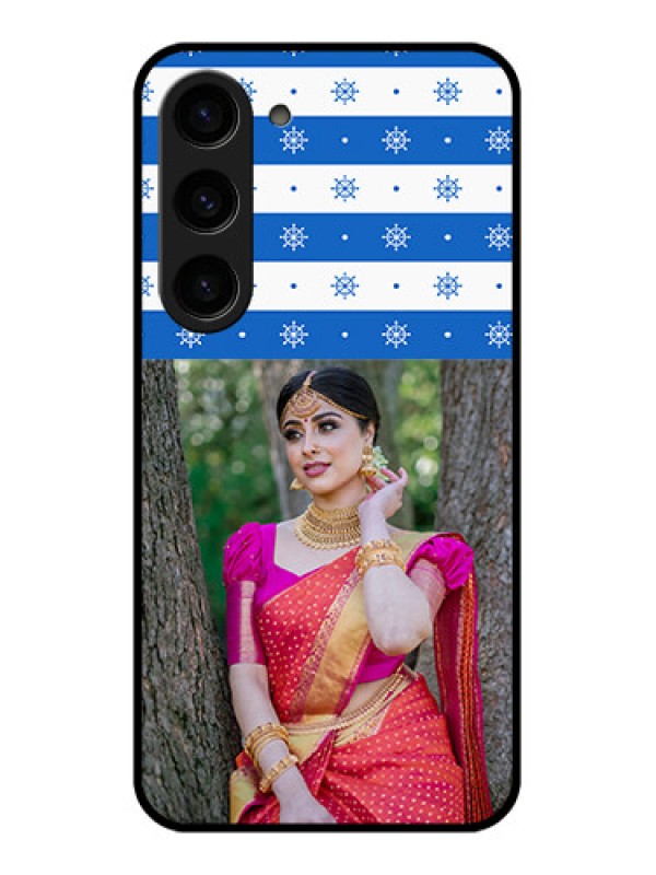 Custom Galaxy S23 5G Photo Printing on Glass Case - Snow Pattern Design