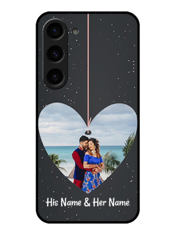 Custom Galaxy S23 5G Custom Glass Phone Case - Hanging Heart Design