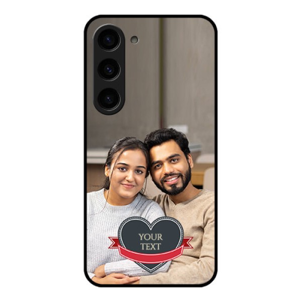 Galaxy S23 5G Custom Glass Phone Case - Just Married Couple Design Galaxy S23 5G Custom Glass Phone Case - Just Married Couple Design