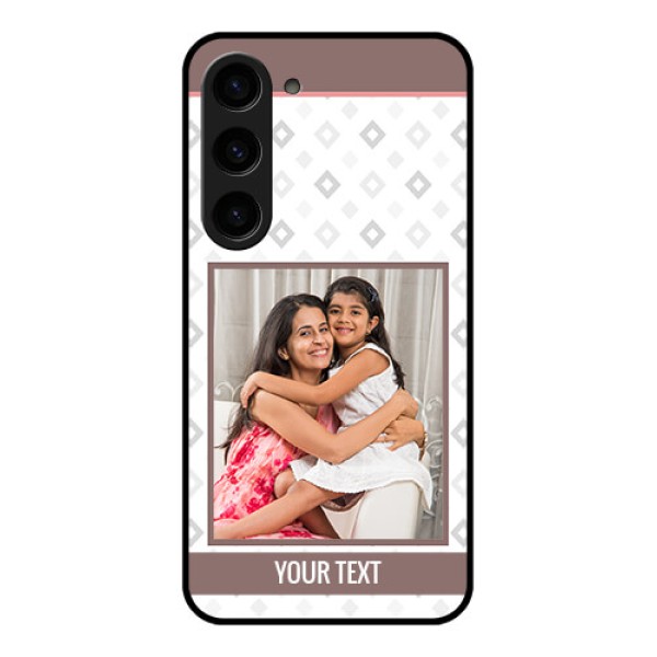 Galaxy S23 5G Photo Printing on Glass Case - Simple Diamond Design Galaxy S23 5G Photo Printing on Glass Case - Simple Diamond Design